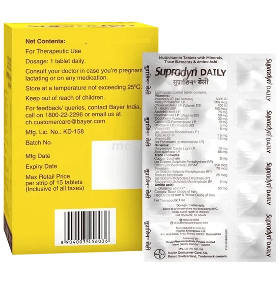 supradyn daily tablet 15's